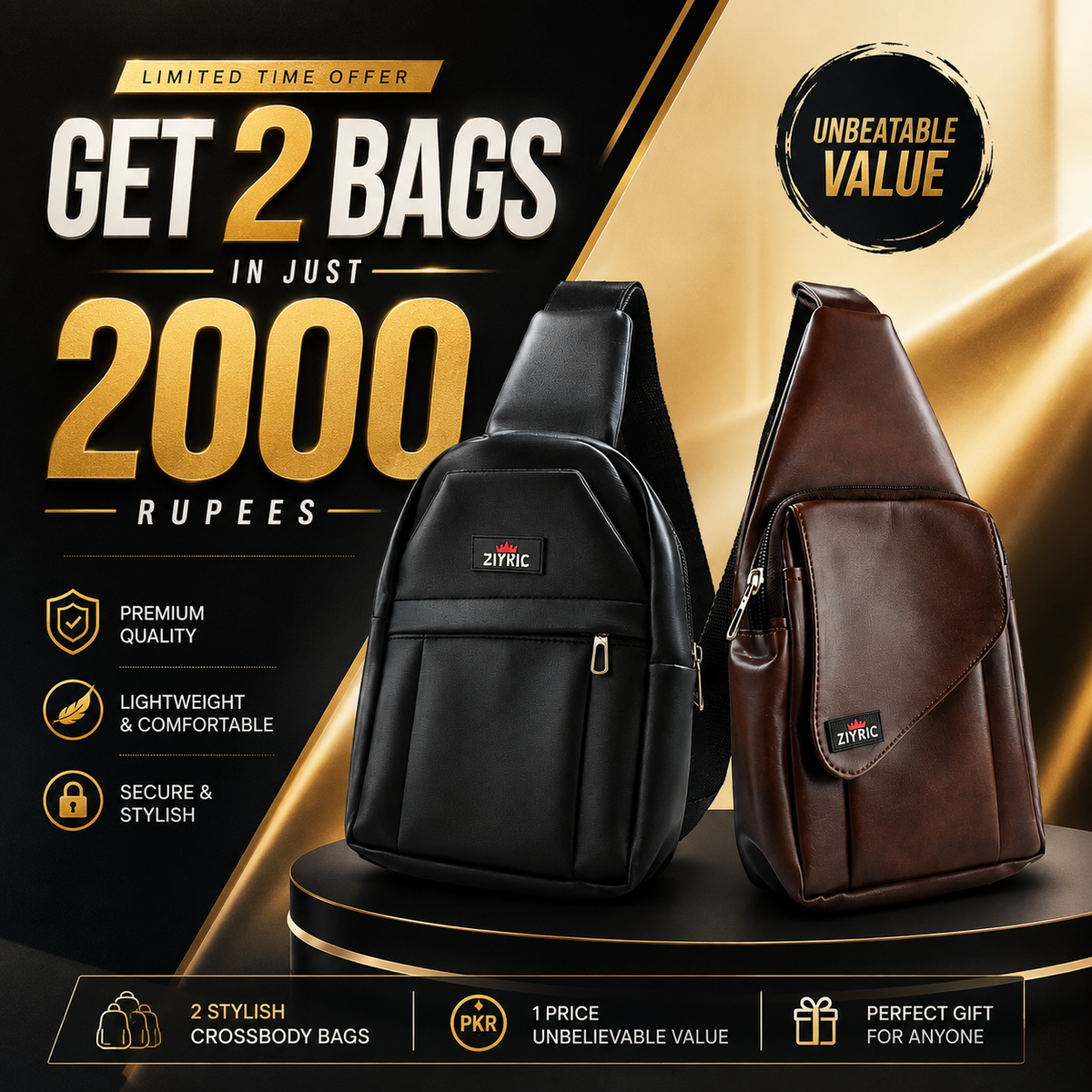 Buy 1 Get 1 FREE - Premium Crossbody Bag