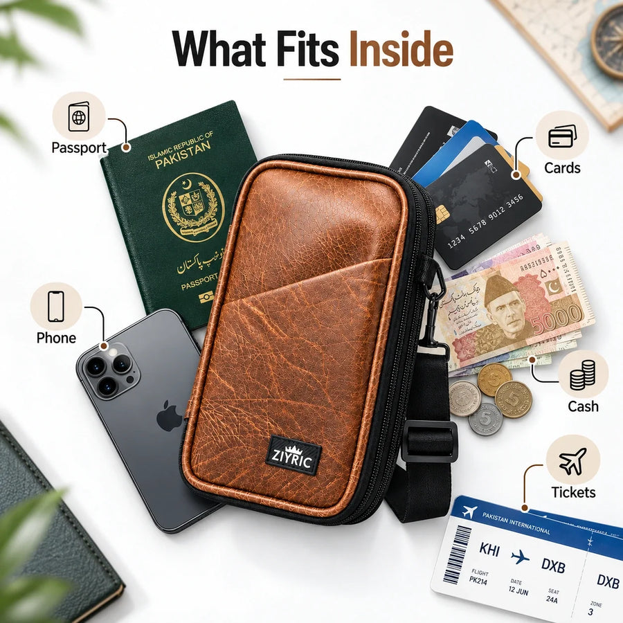 Travel Mate Passport Pouch Bag Genuine Leather