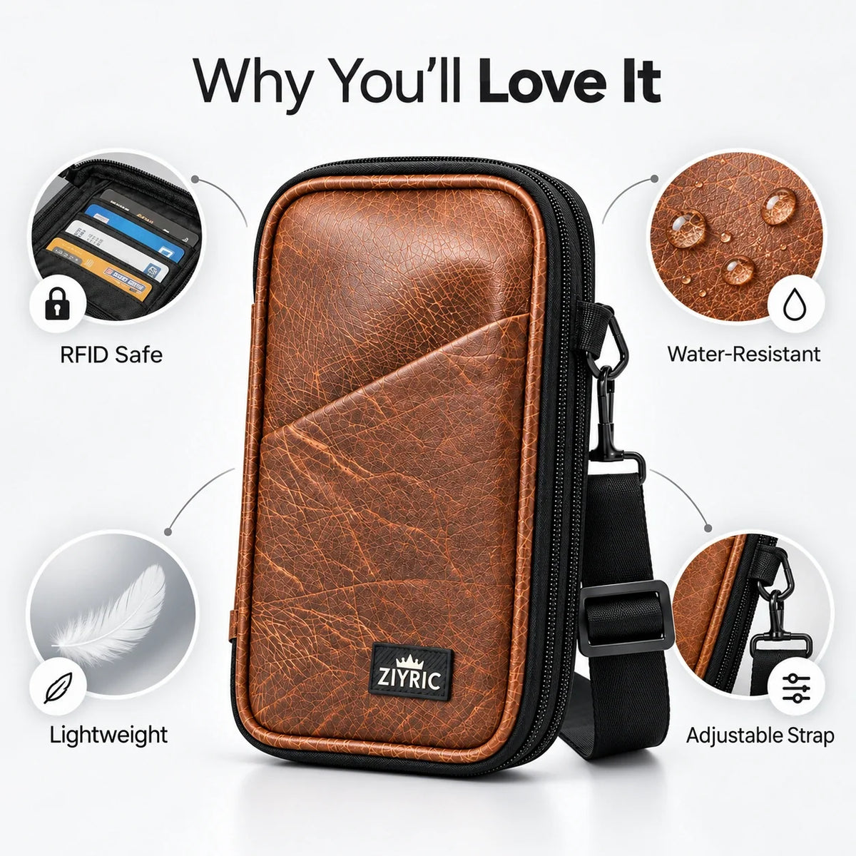 Travel Mate Passport Pouch Bag Genuine Leather