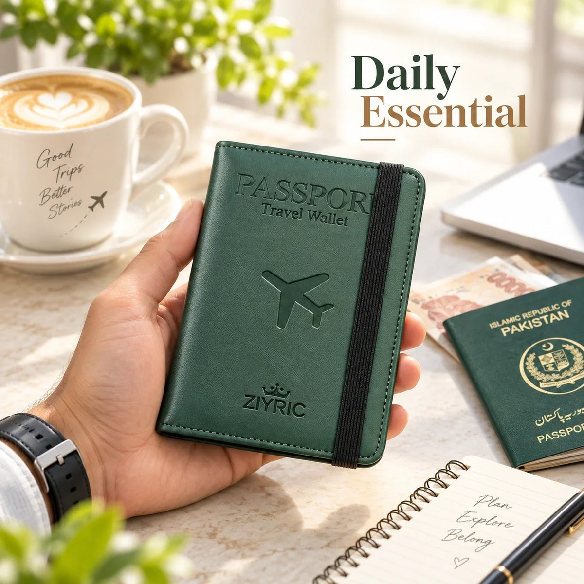 Portable travel passport holder