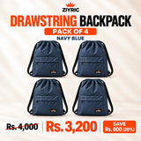 Drawstring Backpack — Pack of 4 | Navy Blue