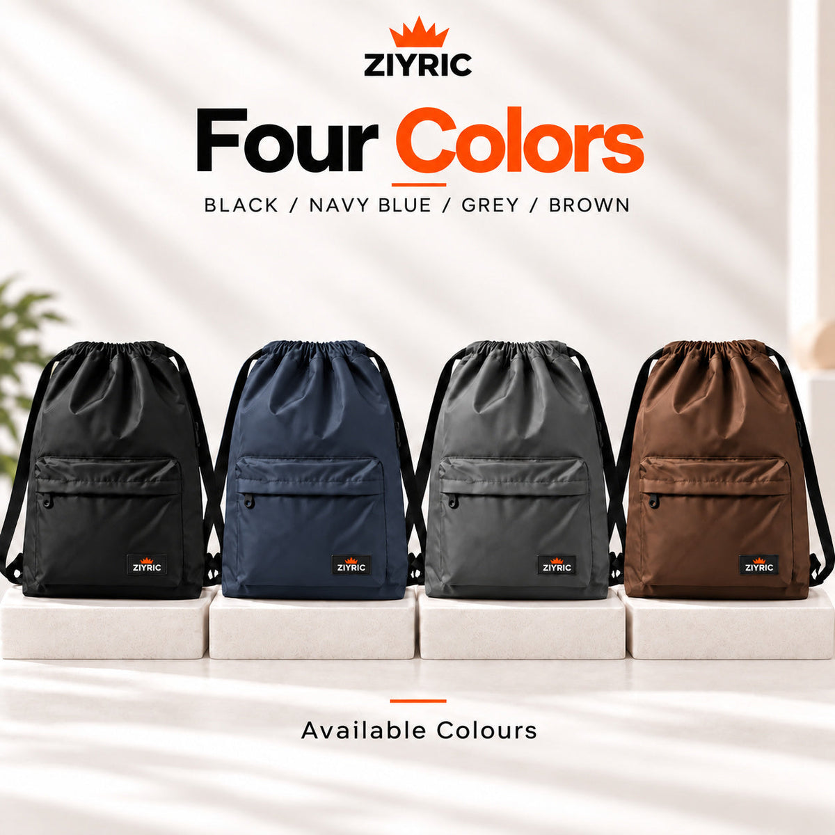 Drawstring Backpack — Pack of 6 | Navy Blue