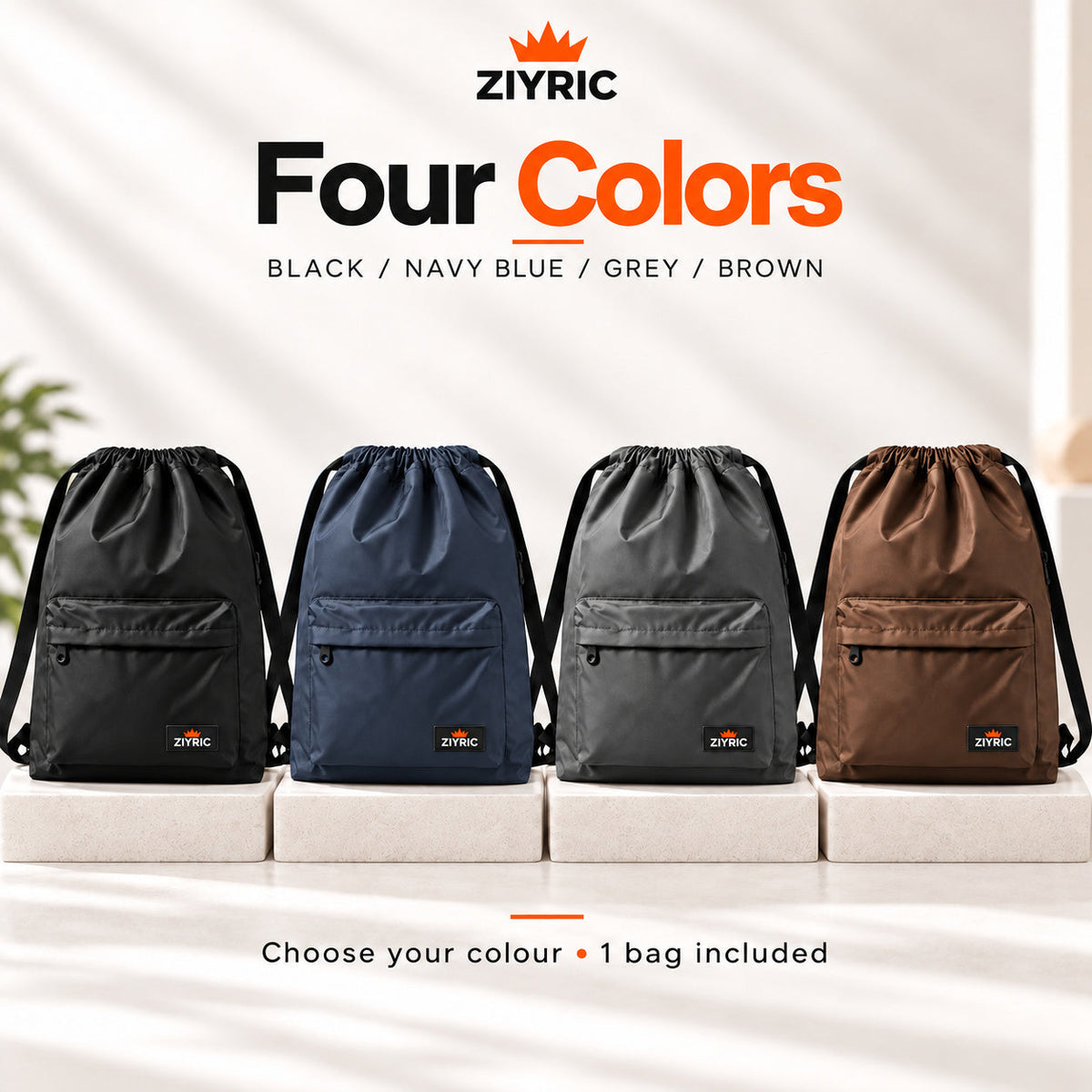 Unisex Drawstring Backpack – Grey